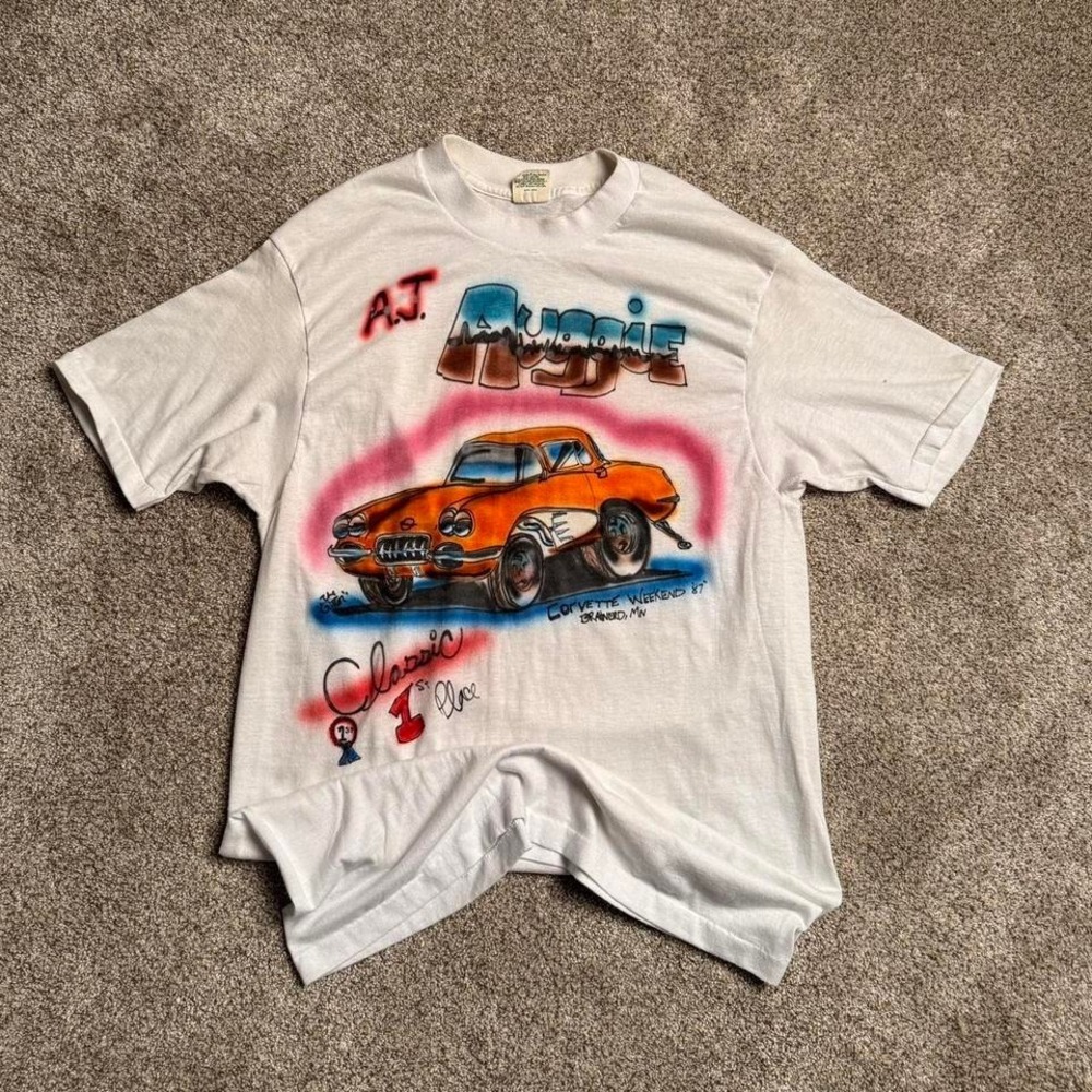 VINTAGE BRUT 33 MADE‎ IN USA "CORVETTE WEEKEND 87" GRAPHIC TEE